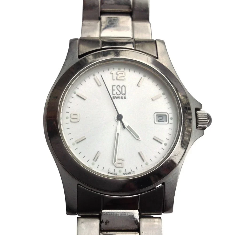 ESQ Movado Swiss Date Window Watch  E5063 Classic Styling